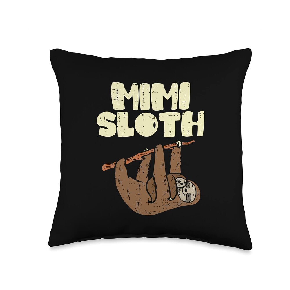 6551 Mimi Sloth Funny Mothers Day Grandma Nana Grandmother Throw Pillow